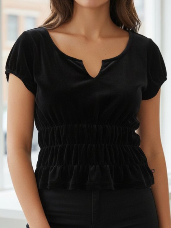 Ralph Lauren Tops - Ralph Lauren (Vintage) | Black Velvet Top | Medium